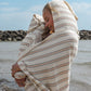 VACVAC studio HUGO hooded towel Hooded towel Seed Pearl stripes