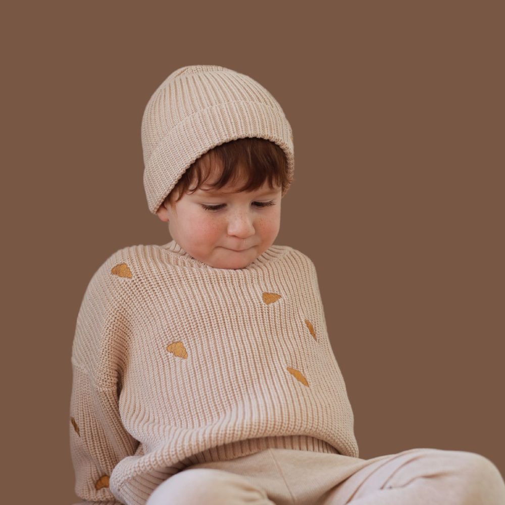 NARBONNE knit w. embroidered croissants