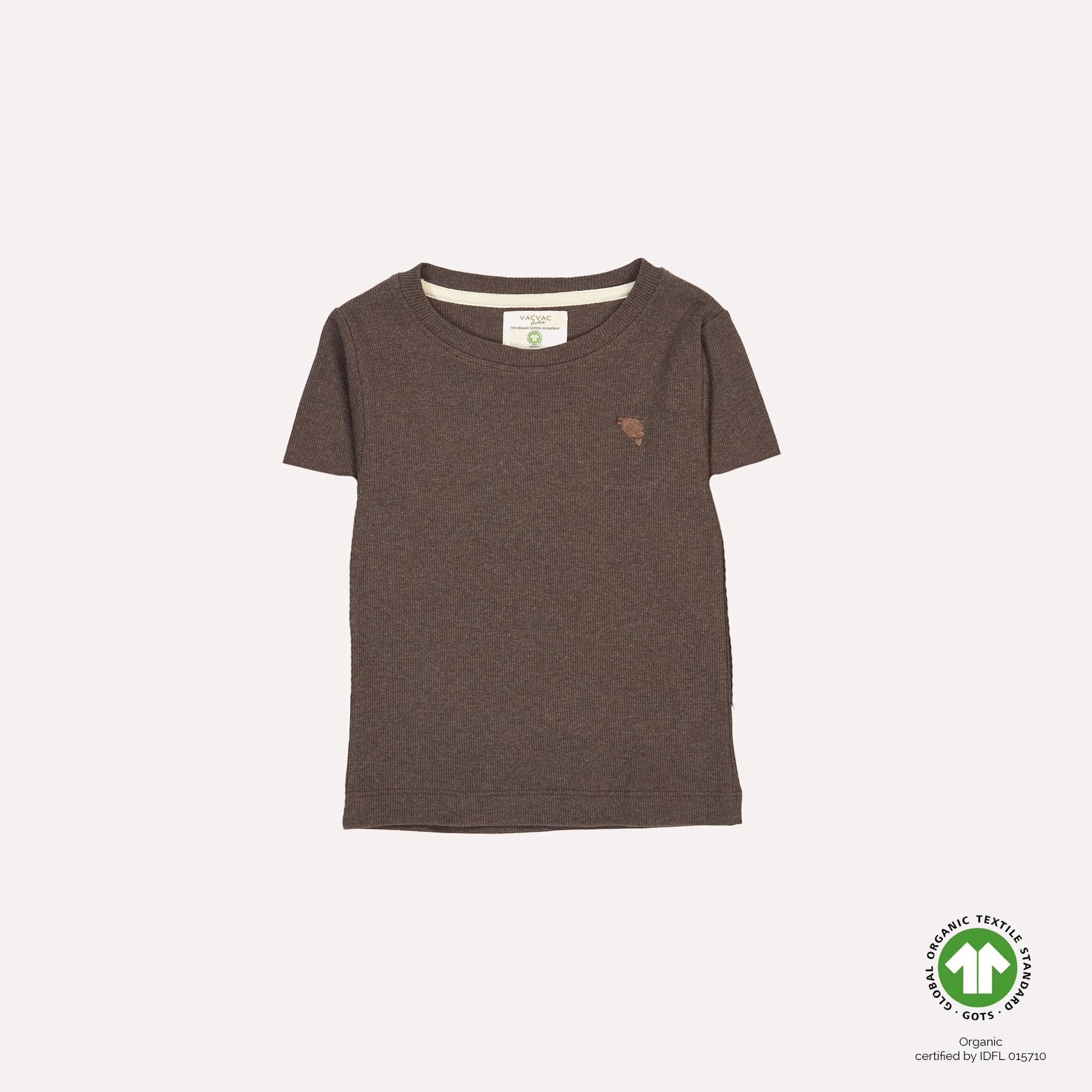 CARLET tee SS - Dark brown melange