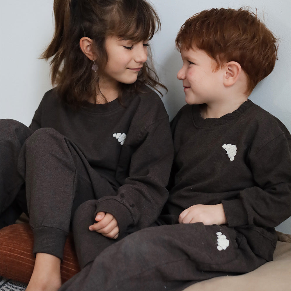 Lyon sweat sæt - coffee brown