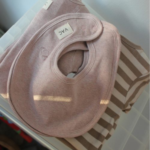 CARLET bib, 2 pack - Light Pink Melange