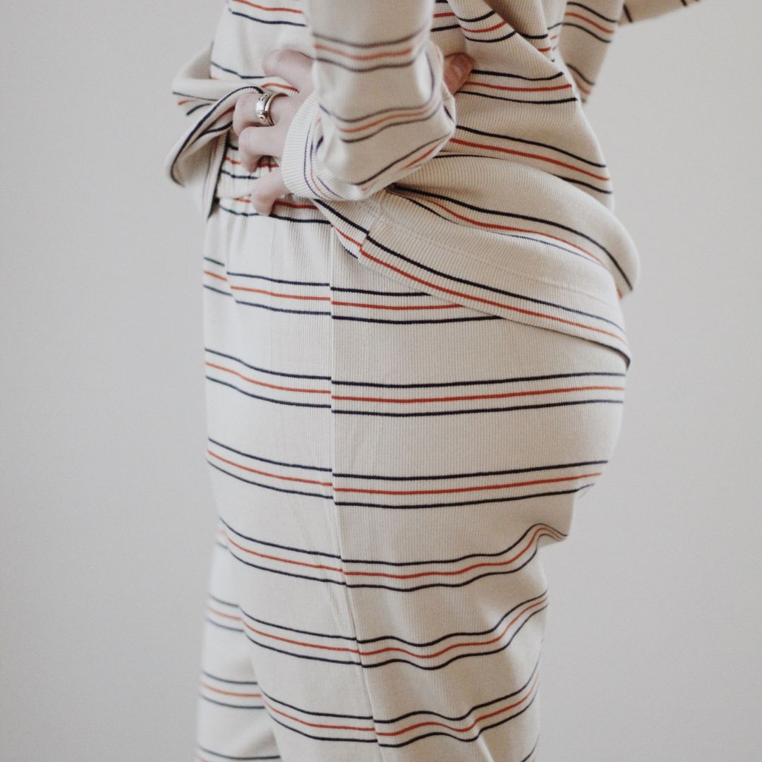 VACVAC studio CARLY leggings Mummy Leggings Seed Pearl stripes